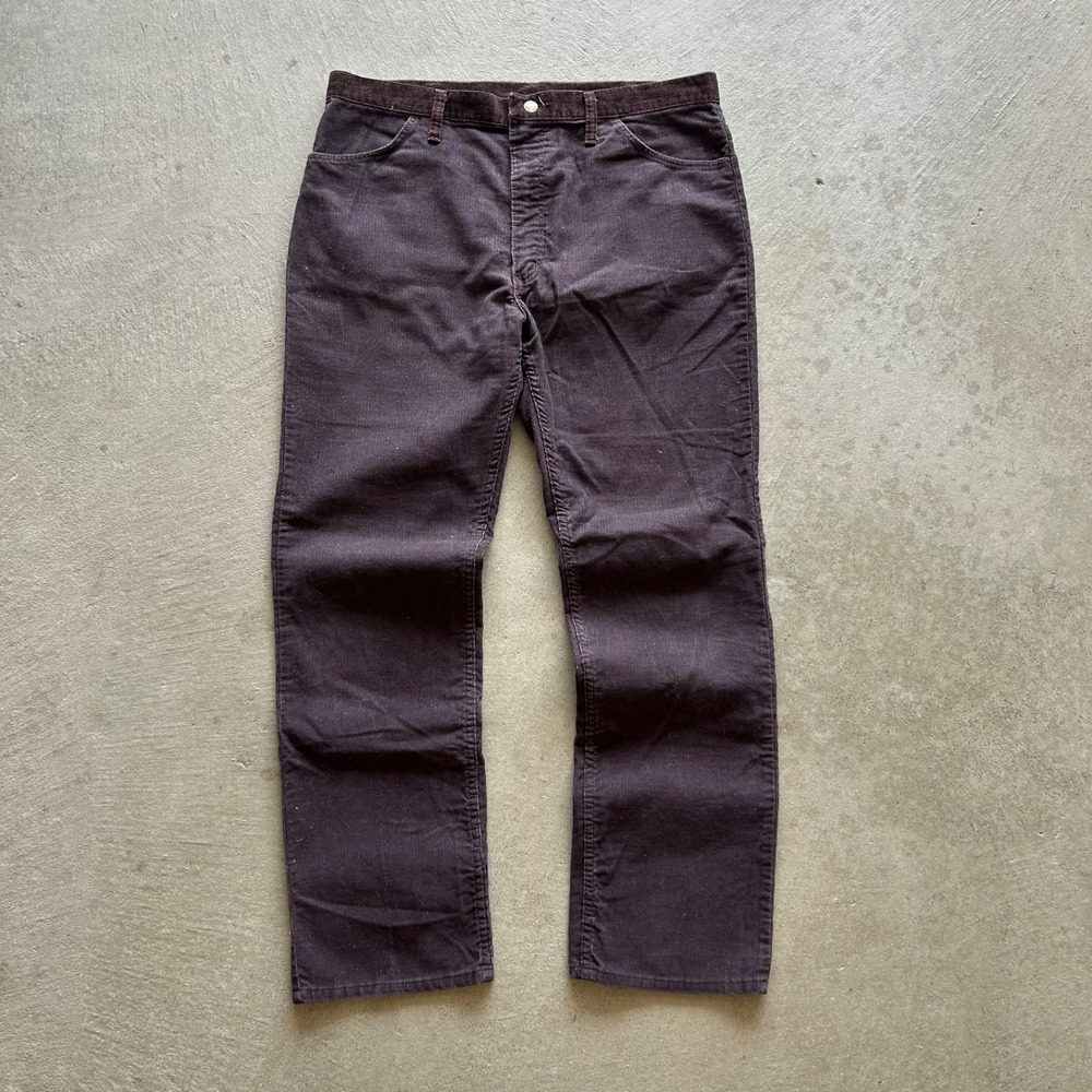 Vintage 70s Rustler Corduroy Pants Size 38x32 Brown Two Tone Straight Leg